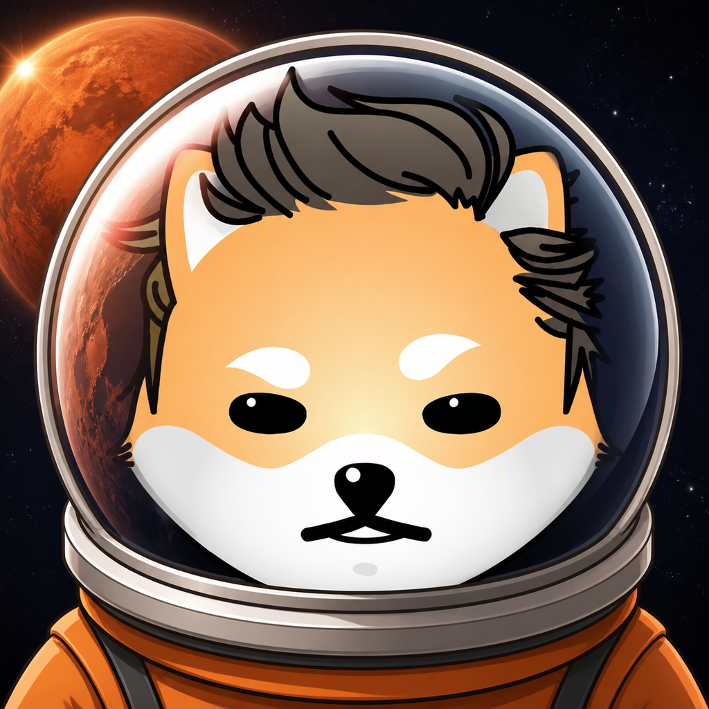 Mars Doge in an astronaut helmet
